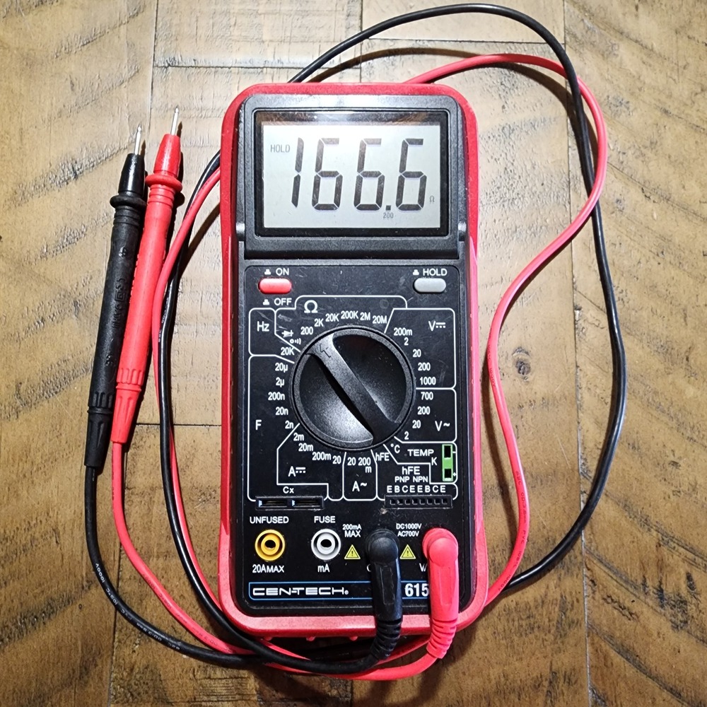 Centech 61593 Digital Multimeter AC DC Voltage Resistance Tester with Leads